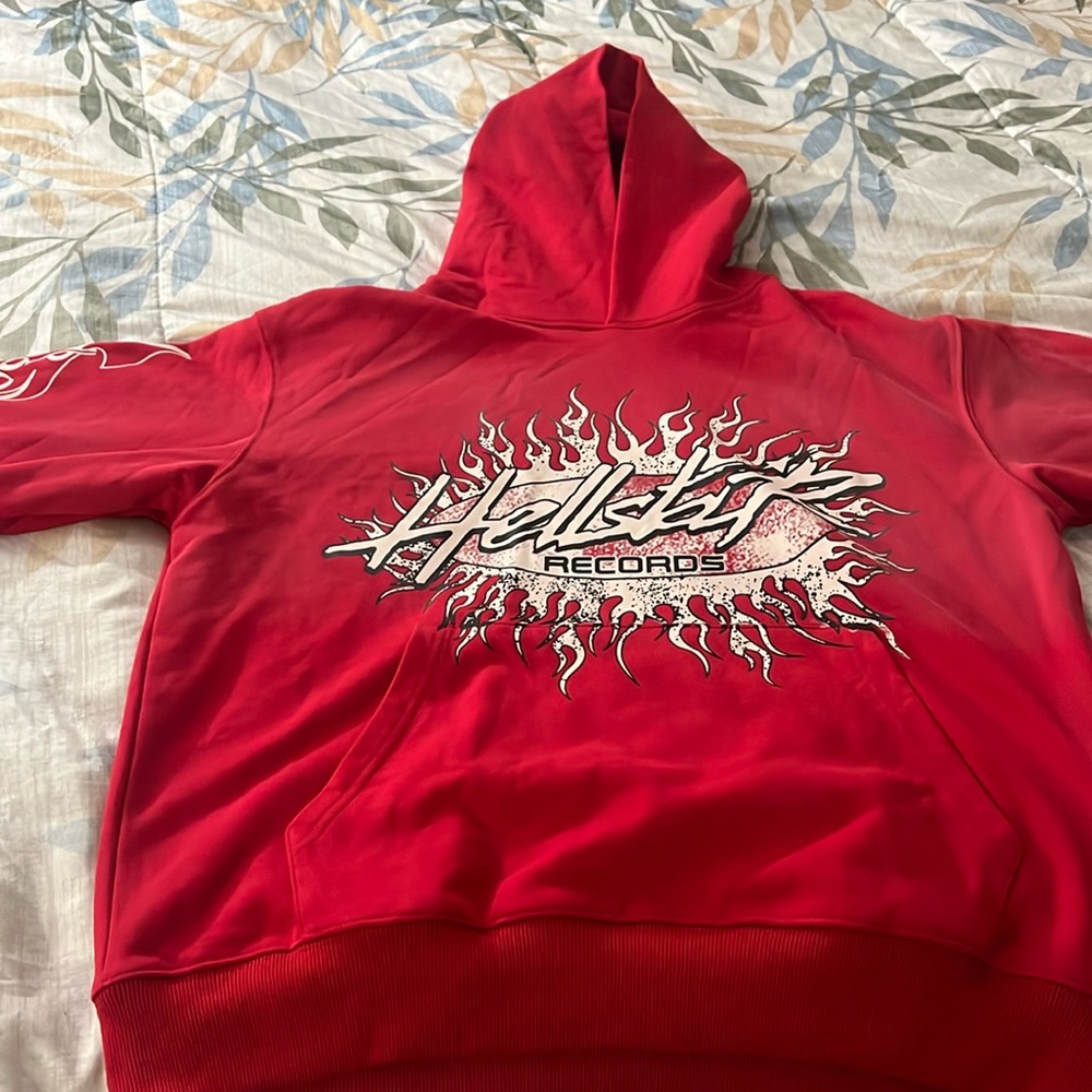 100% Authentic Brand New Hell Star Red Faded Moto Hoodie